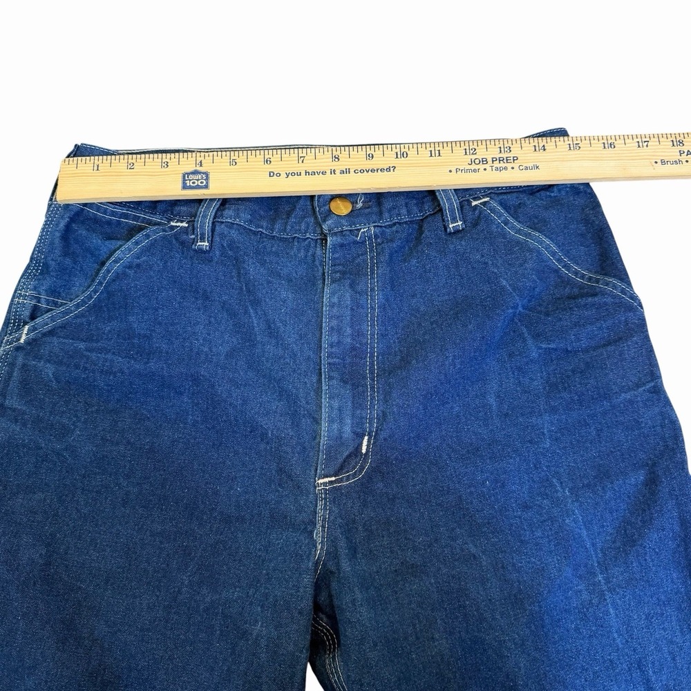 VTG Carhartt B95 Carpenter Jeans USA Made Dark Wash Denim 30x32 RN14806 (32x34) - Picture 5 of 11